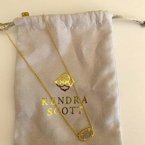 ELISA GOLD PENDANT NECKLACE IN IRIDESCENT DRUSY